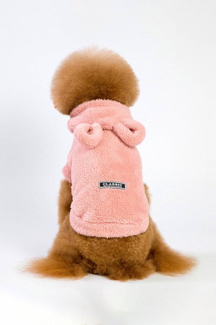 Faux Fur Dog Hoodie